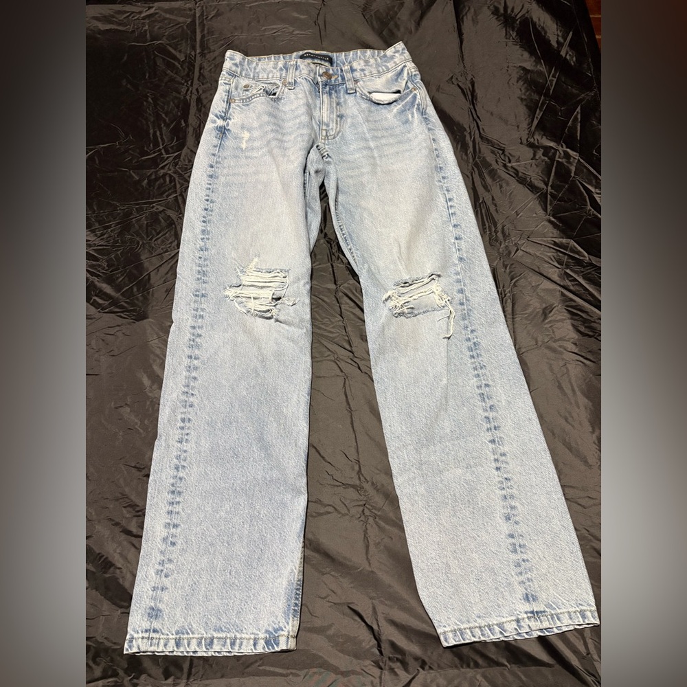 Aeropostale Relaxed Distressed Jeans - Light Blue